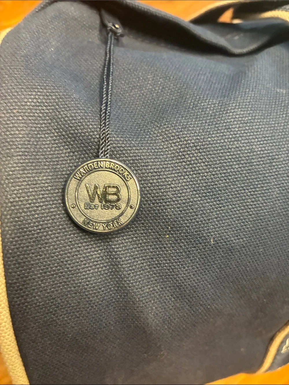 Warren brooks large navy duffel bag